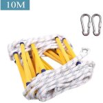 Uni echelle de corde de sauvetage en nylon echelle de secours dincendie avec mousquetons 10m