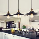 Uni lustre - suspension 3 lumi�res r�tro lampe suspendue industrielle e27 22cm noir