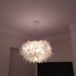 Suspension plumes blanches uni moderne - �45cm - e27 - convient pour chambre enfant et salon