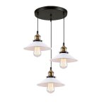 Suspension uni moderne lustre e27 led 40w �22cm style industrielle luminaire blanc - wottes