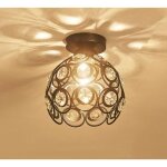 Uni plafonnier � led moderne lampe plafond noir cage en cristal lampe de plafond salon salle de bain ...