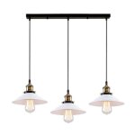 Uni r�tro vintage lustre suspension industrielle 3 lumi�res blanc