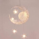 Uni suspension dcorative lune et toiles lustre lampe aluminium pour chambre bb enfant