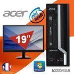 Unit� centrale - pc bureau acer veriton x2611g intel 2. 60ghz 4go 500go win 7 + ecran 19