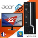 Unit� centrale - pc bureau acer veriton x2611g intel 2. 60ghz 4go 500go win 7 + ecran 22