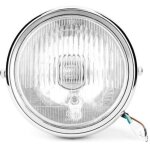 Universal moto r�tro argent shell blanc lentille phare phare avant pour gn125 phare led moto + phare ...