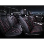Universelles housses couvre si�ges jeu complet en simili cuir noir rouge deluxe auto voiture