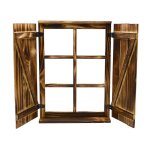 Unus� fen�tre d�corative en bois avec volets et croisillons pour diverses pi�ces ou votre jardin terrasse ...