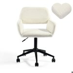 Urban mueble - fauteuil de bureau blanc tissu doux - hauteur r�glable roulettes - confort ergonomique ...