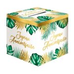 Urne en carton - tropical party - 20 cm - dcoration de fte - mixte - montage facile