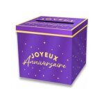 Urne carton cagnotte anniversaire 20cm violet Urne carton cagnotte anniversaire 20cm violet