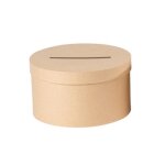 Urne carton cylindre cagnotte cadeau 25cm kraft beige ivoire crme cru naturel taupe