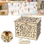 Urne decorative bote  cartes de mariage en bois tirelire de mariage bote - cadeau en bois rustique ...