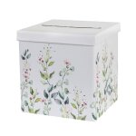 Urne dcorative - santex - mariage vgtal - 20x20x20cm - blanc