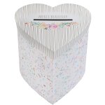 Urne tirelire - multicolore - 20 cm - c?ur mariage - dcoration de fte - carton pais