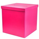 Urne tirelire mariage fuchsia pas cher dimension 20cm x 20cm x 20cm - option personnalisation:sans Urne tirelire mariage fuchsia pas cher dimension 20cm x 20cm x 20cm - option personnalisation:sans