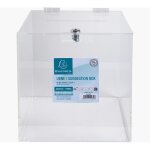 Urne - transparente - pour lections concours tombola - ave serrure - 25x25cm