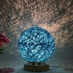 Usb lampe de table led ficelle rotin boule lumi�re cadeau danniversaire lampe de chevet en bois 15cm ...