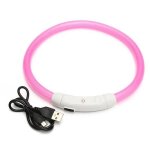 Collier lumineux - led - chien - rechargeable - �tanche - rose