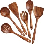 Ustensiles de cuisine bois 6pcs spatule et cuillres en bois accessoires cuisine naturels et sains antiadhsif ...