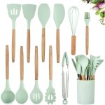 Ustensiles de cuisine en silicone 11 ensembles spoonula brush fouet spatule louche slotted turner et ... Ustensiles de cuisine en silicone 11 ensembles spoonula brush fouet spatule louche slotted turner et ...