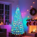 Uten sapin de no�l artificiel 180 cm lumineux ledarbre de no�l avec led fibre optique couleur lumi�re220 ...