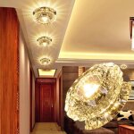 Utoopie 3w cristal led plafonnier lampe ronde moderne luminaire lumire chaude lustre plafonnier 10cm ...