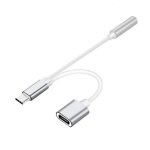 Uyiogoo adaptateur de convertisseur de rpartiteur audio aux 2 en 1 usb type - c vers jack 35 mm + cble ...