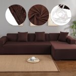 Housse de canapé de protection en polyester pour canapé dangle 3 + 2 places - marron Housse de canapé de protection en polyester pour canapé dangle 3 + 2 places - marron