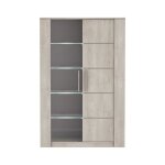 Calicosy - vaisselier 2 portes décor chêne l114 x h1758 cm - antibes - chene champagne Calicosy - vaisselier 2 portes décor chêne l114 x h1758 cm - antibes - chene champagne