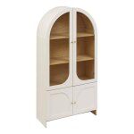 Vaisselier 4 portes 4 niveaux ivoire h180cm - atmosphera cr�ateur dint�rieur