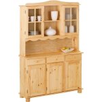 Stan - buffet vaisselier 5 portes 3 tiroirs bois massif