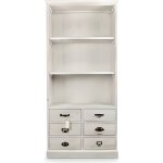 Vaisselier 6 tiroirs bois cerusé blanc 78x34x168cm - blanc - décoration dautrefois Vaisselier 6 tiroirs bois cerusé blanc 78x34x168cm - blanc - décoration dautrefois