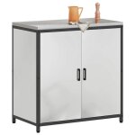 Vaisselier / buffet de cuisine - rustique rangement de cuisine avec �tag�re argent 90x50x92 cm acier@692622 ...