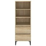 Vaisselier de cuisine - beige - buffet haut - sweety - avec rangement - ch�ne sonoma - 40x36x110cm - ...