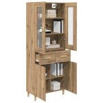Vaisselier de cuisine - marron - haut armoire - sweety - avec rangement - avec tiroir ch�ne artisanal ...