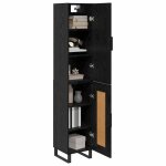 Vaisselier de cuisine - noir - haut armoire - sweety - avec rangement - ch�ne noir 345x34x180cm - bois ...