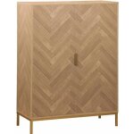 Vaisselier dcor bois chevrons et mtal 2 portes 80cm budapest