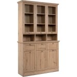 Calicosy - buffet vitrine 6 portes dont 3 vitres 3 tiroirs et 3 niches l120 cm - timber - chne