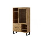 Vaisselier et vitrine crdis alls vai47 - alls - 004 - marron - aspect bois - contemporain