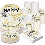 A vaisselle de fete 96 articles vaisselle jetable et assiettes d�coratives sur le th�me du nouvel an ...