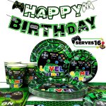 Vaisselle de f�te - inboxxarty - jeu vid�o - 16 assiettes - 16 gobelets - d�coration enfant