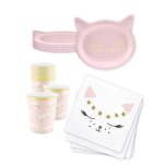 Vaisselle jetable - kit anniversaire vaisselle jetable chat