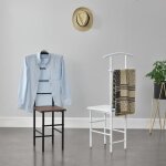 Valet de chambre anaheim mtal mdf noir effet noyer
