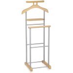 Valet de chambre medina chevalet de nuit double portant pour vêtements en mdf couleur hêtre et métal ... Valet de chambre medina chevalet de nuit double portant pour vêtements en mdf couleur hêtre et métal ...