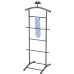 Valet de chambre atrix chevalet de nuit portant pour vêtements structure en métal laqué gris Valet de chambre atrix chevalet de nuit portant pour vêtements structure en métal laqué gris