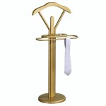 Valet de chambre fabio chevalet de nuit portant pour vêtements structure en métal laqué couleur or Valet de chambre fabio chevalet de nuit portant pour vêtements structure en métal laqué couleur or
