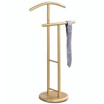 Valet de chambre laurenz valet de nuit porte vêtements support vestes en métal laqué doré Valet de chambre laurenz valet de nuit porte vêtements support vestes en métal laqué doré