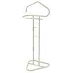 Valet de chambre et de nuit en métal laqué beige avec support pour veste et pantalon - idimex Valet de chambre et de nuit en métal laqué beige avec support pour veste et pantalon - idimex