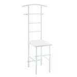 Valet de chambre porte vetements avec cintre et porte pantalons metal mdf 107 cm blanc